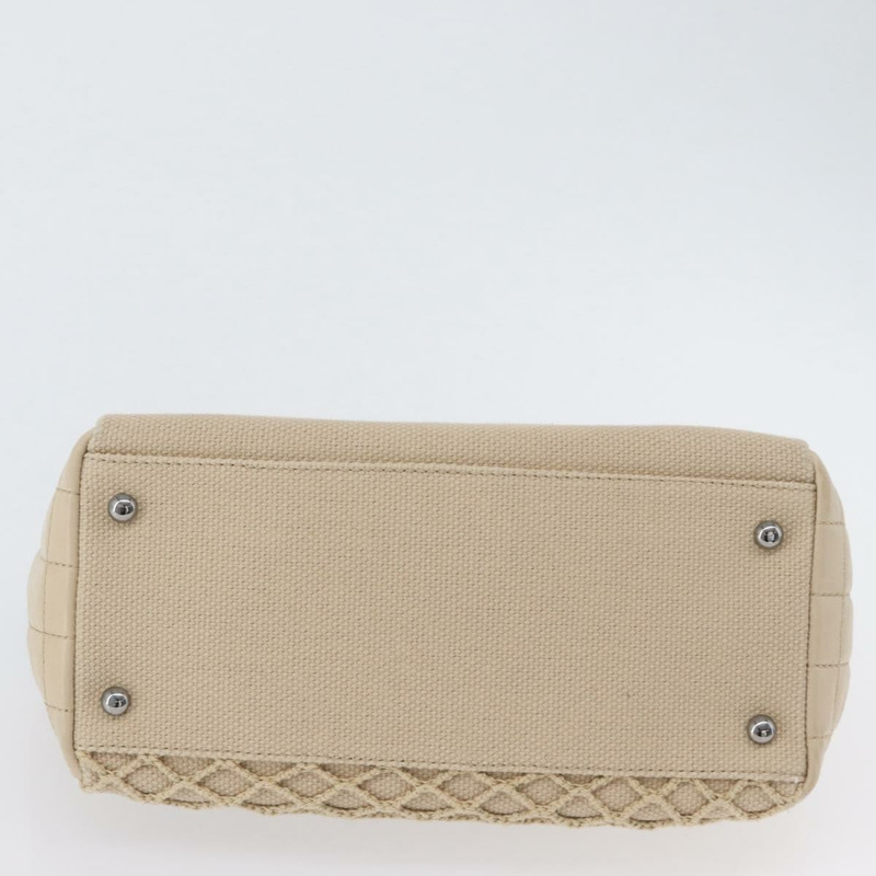 【日本直送】香奈兒 Choco Bar 手提包 帆布 米色 金色 CC 標誌 正品 157638V-4