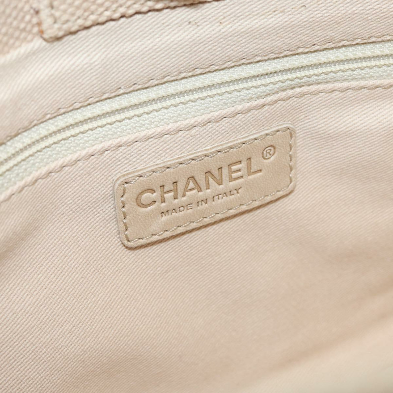 【日本直送】香奈兒 Choco Bar 手提包 帆布 米色 金色 CC 標誌 正品 157638V-16