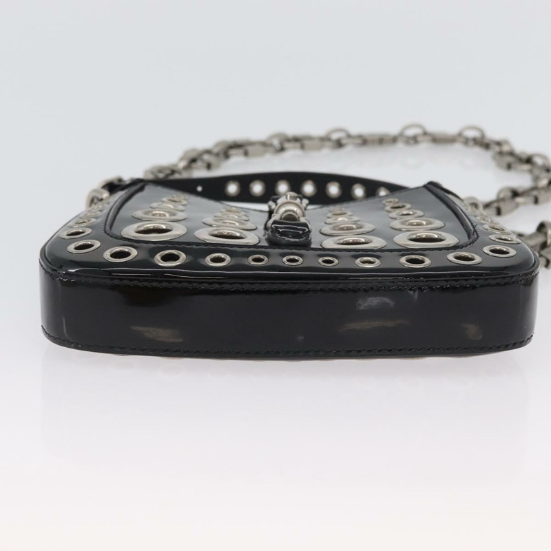 【日本直送】GUCCI 新款 Jackie 迷你鏈條 HAHAHA 包，漆皮兩用黑色 699651，正品編號 168036SM-4