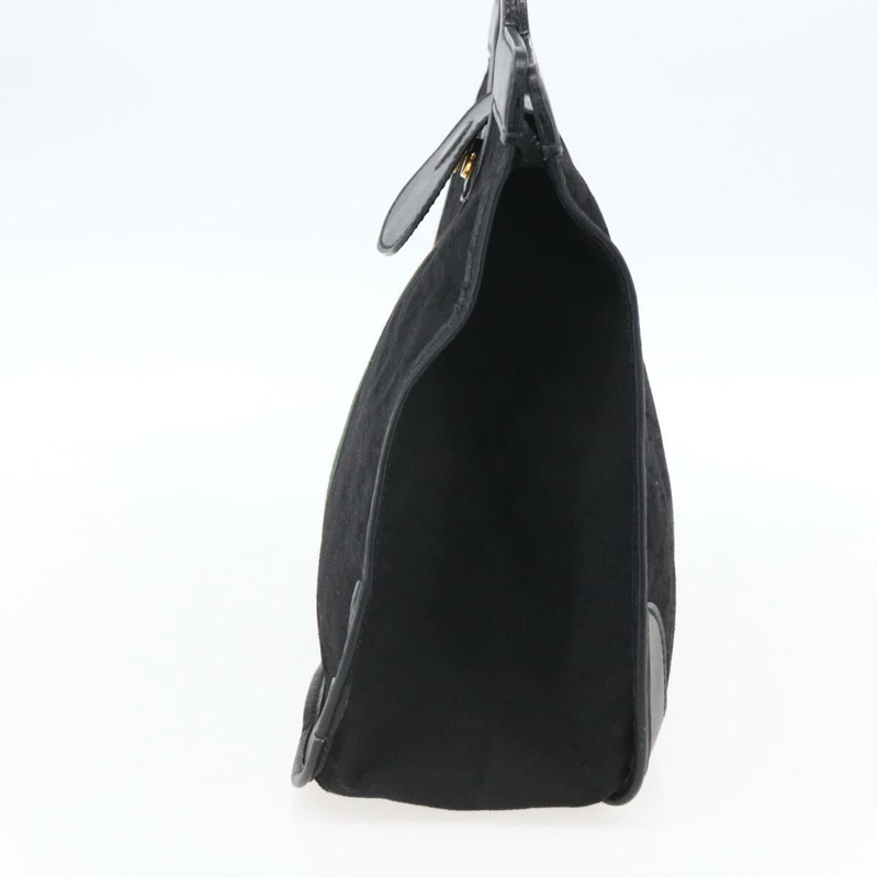 【日本直送】GUCCI GG帆布織帶雪莉酒系列手提包 黑色金色 Auth mr2031V-2