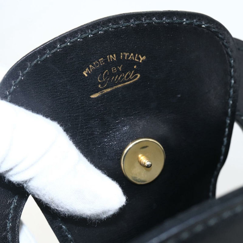 【日本直送】GUCCI GG帆布織帶雪莉酒系列手提包 黑色金色 Auth mr2031V-9