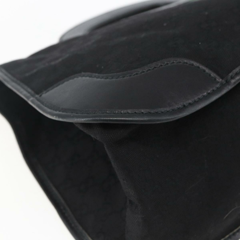 【日本直送】GUCCI GG帆布織帶雪莉酒系列手提包 黑色金色 Auth mr2031V-15