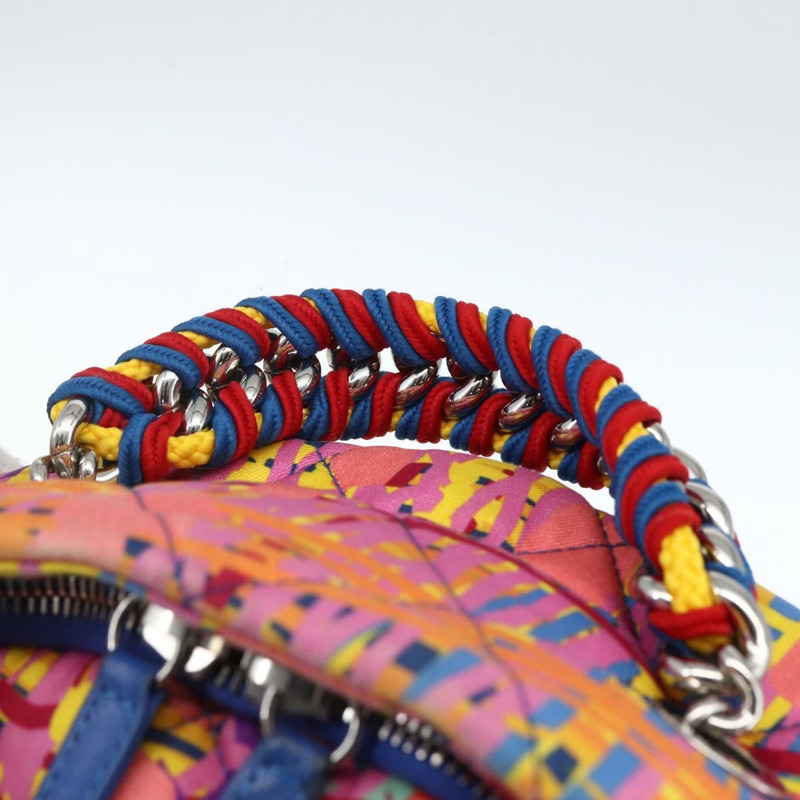 【日本直送】香奈兒 (CHANEL) 絎縫尼龍多色銀色雙C標誌背包 Auth 168037SAM-13