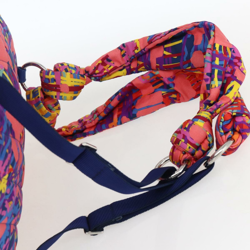 【日本直送】香奈兒 (CHANEL) 絎縫尼龍多色銀色雙C標誌背包 Auth 168037SAM-14