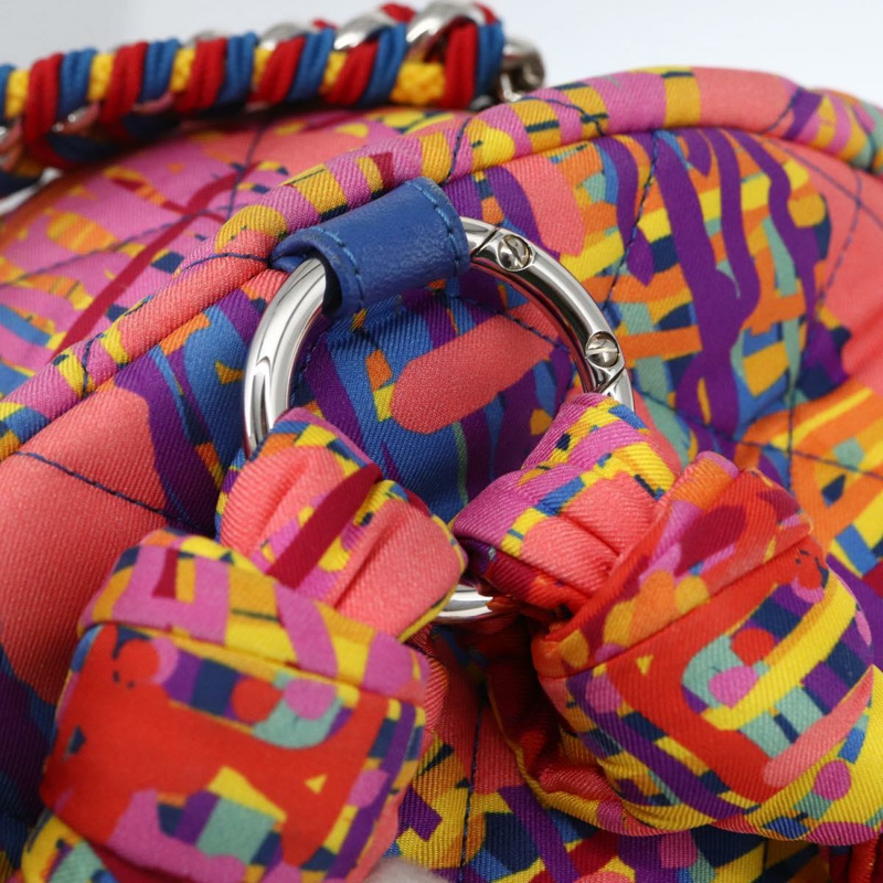 【日本直送】香奈兒 (CHANEL) 絎縫尼龍多色銀色雙C標誌背包 Auth 168037SAM-15