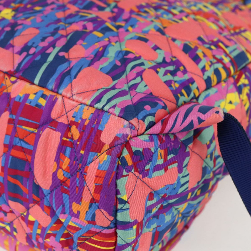 【日本直送】香奈兒 (CHANEL) 絎縫尼龍多色銀色雙C標誌背包 Auth 168037SAM-18