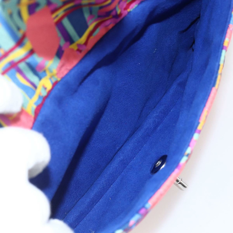 【日本直送】香奈兒 (CHANEL) 絎縫尼龍多色銀色雙C標誌背包 Auth 168037SAM-27