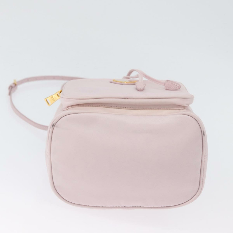【日本直送】PRADA 尼龍雙肩包，粉紅色金色，正品 mr2065V-4