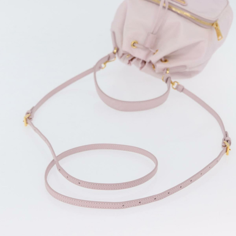 【日本直送】PRADA 尼龍雙肩包，粉紅色金色，正品 mr2065V-7