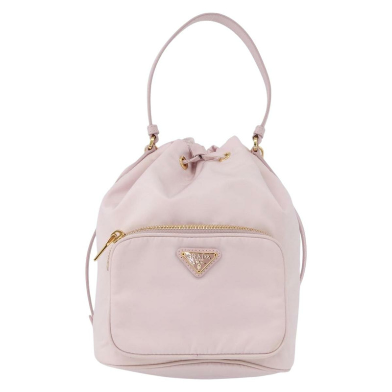 【日本直送】PRADA 尼龍雙肩包，粉紅色金色，正品 mr2065V-12