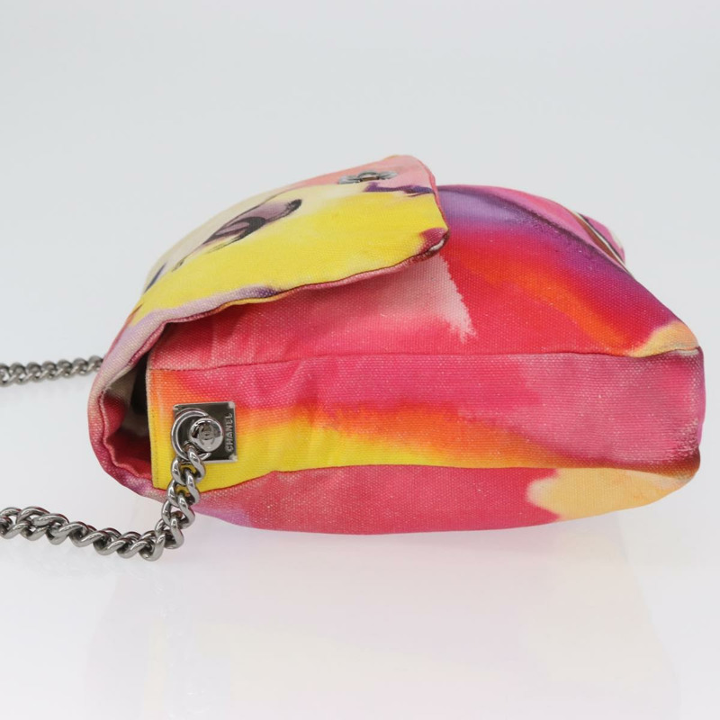 【日本直送】香奈兒鏈條絎縫肩背包帆布多色銀色雙C標誌正品 168180SAM-4