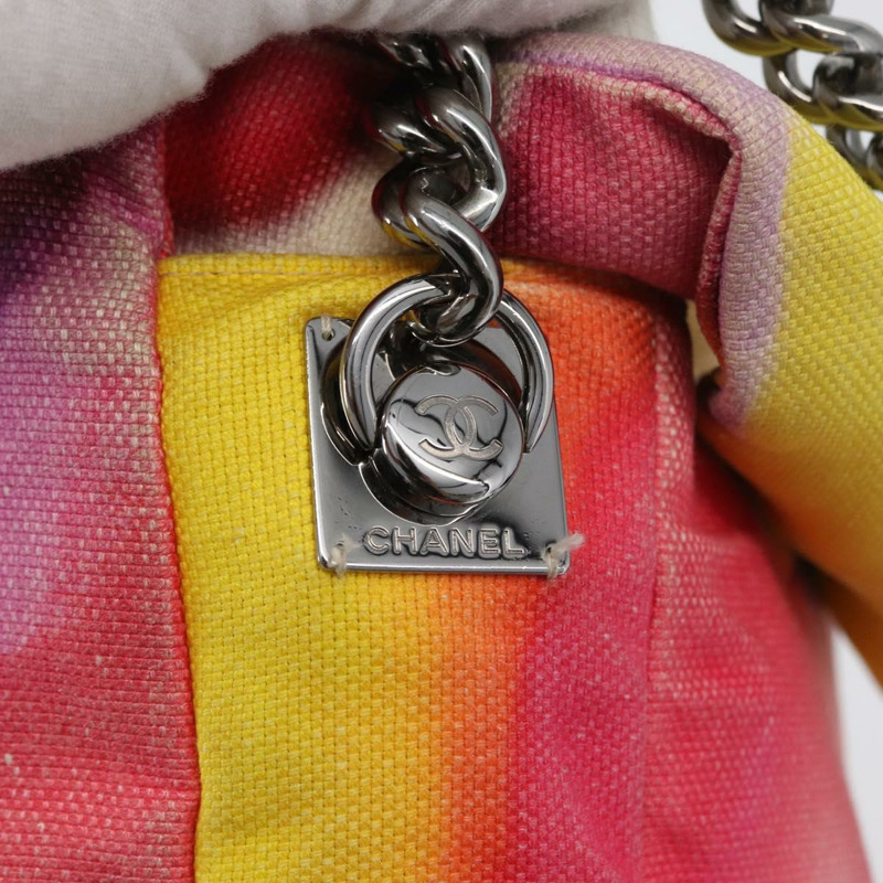 【日本直送】香奈兒鏈條絎縫肩背包帆布多色銀色雙C標誌正品 168180SAM-18