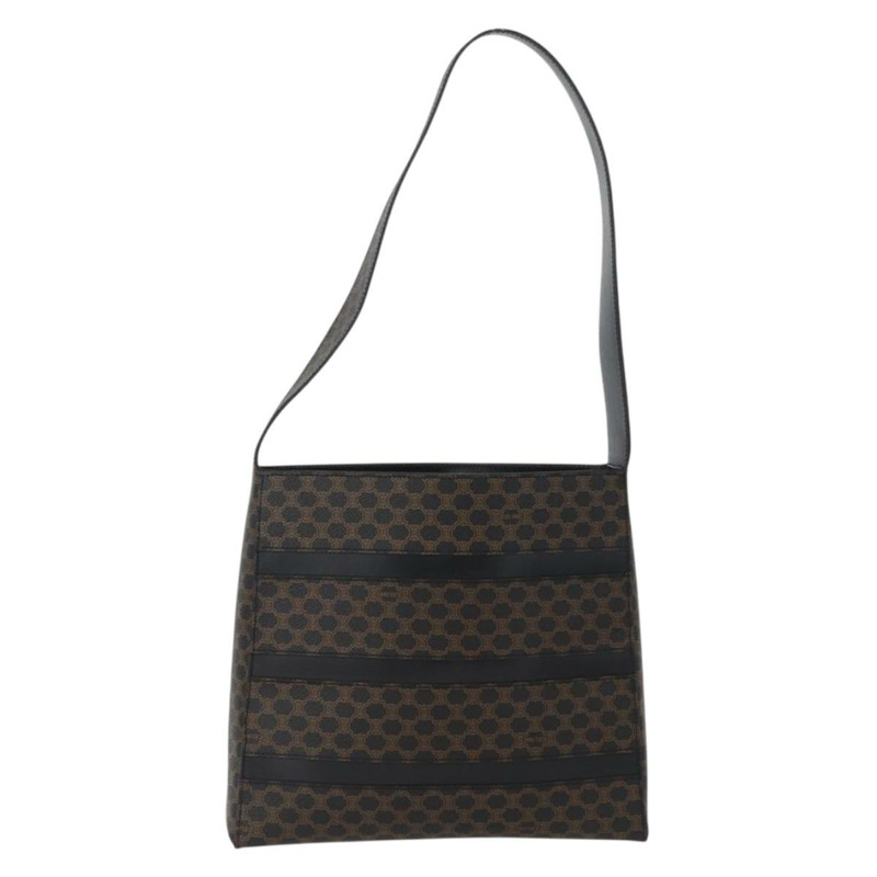 【日本直送】CELINE Macadam帆布肩背包 PVC皮革 黑色金色 Auth mr2072V-1