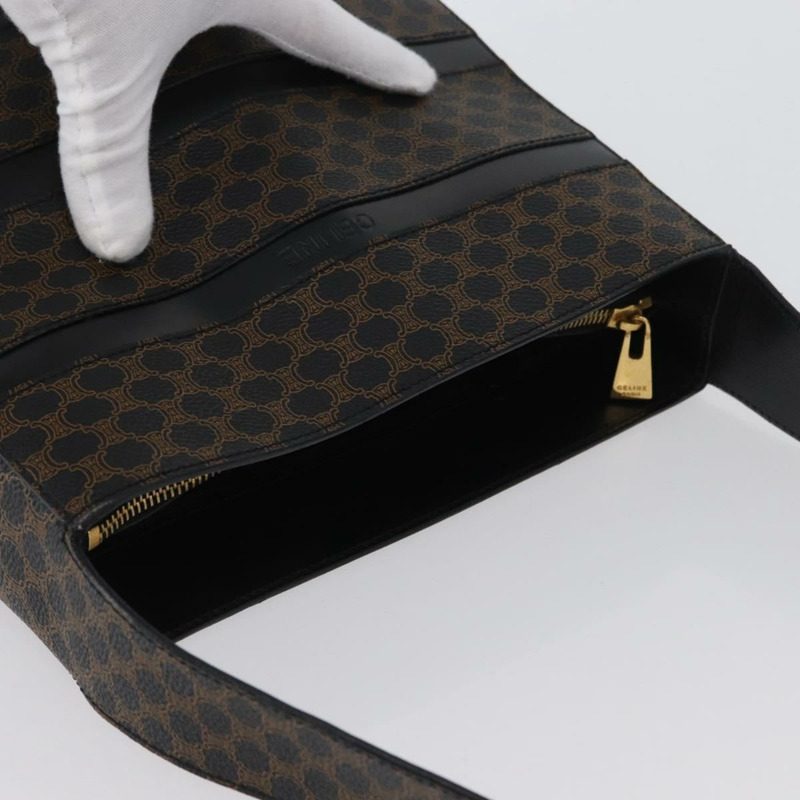 【日本直送】CELINE Macadam帆布肩背包 PVC皮革 黑色金色 Auth mr2072V-5