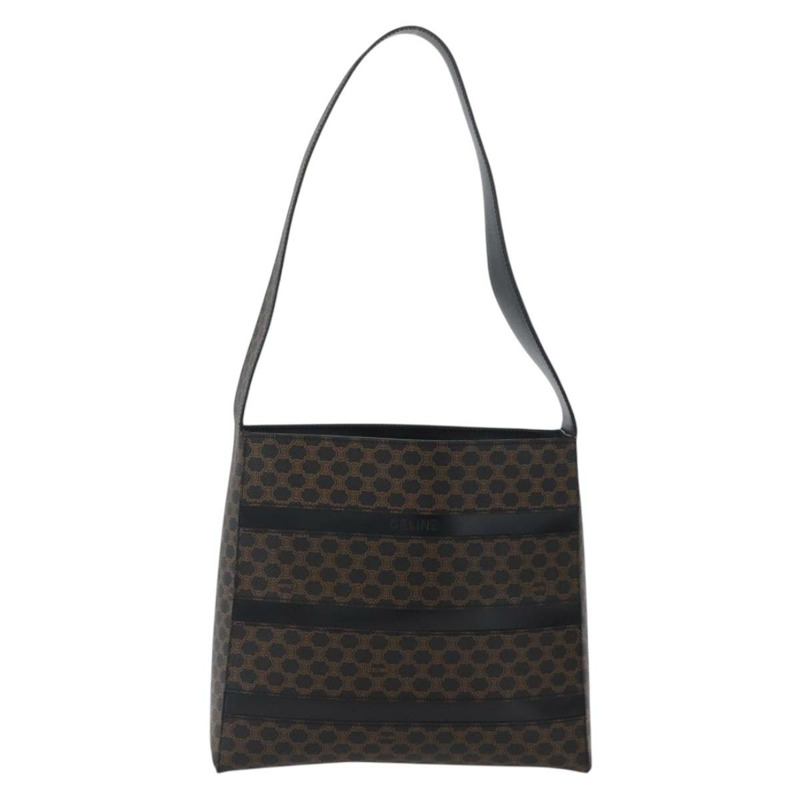 【日本直送】CELINE Macadam帆布肩背包 PVC皮革 黑色金色 Auth mr2072V-12