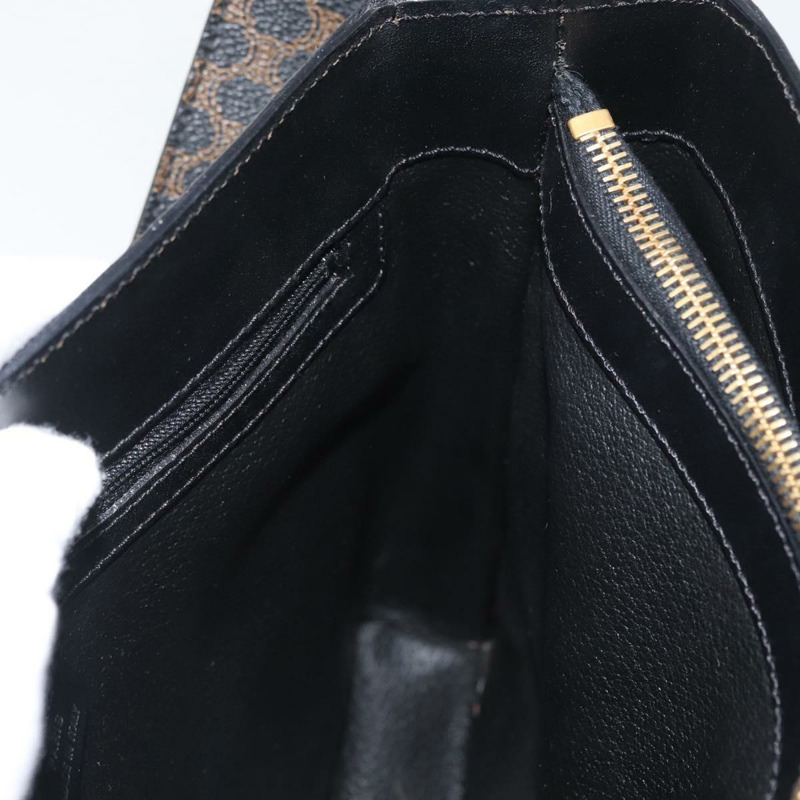 【日本直送】CELINE Macadam帆布肩背包 PVC皮革 黑色金色 Auth mr2072V-18