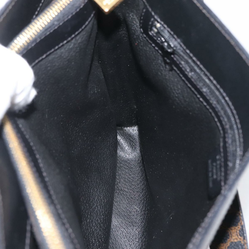 【日本直送】CELINE Macadam帆布肩背包 PVC皮革 黑色金色 Auth mr2072V-19