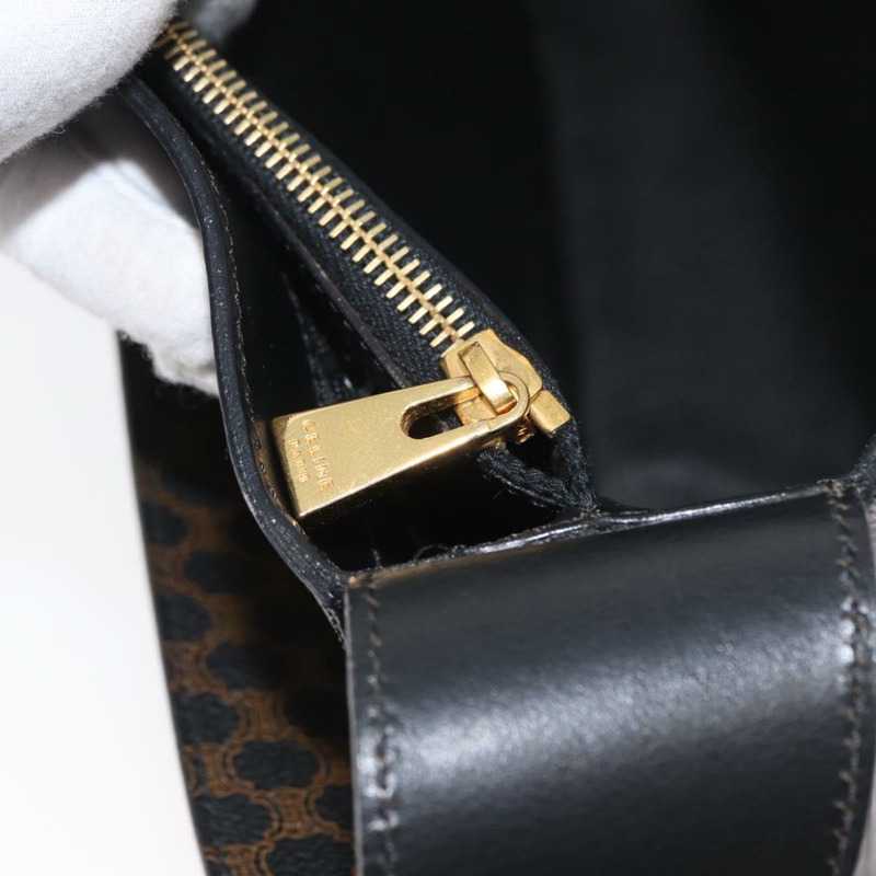 【日本直送】CELINE Macadam帆布肩背包 PVC皮革 黑色金色 Auth mr2072V-23