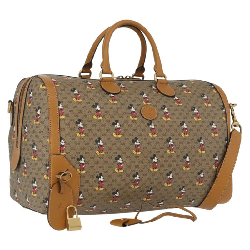 【日本直送】GUCCI Micro GG Supreme Disney Boston Bag PVC 2way Beige 547953 Auth 168297SM-0