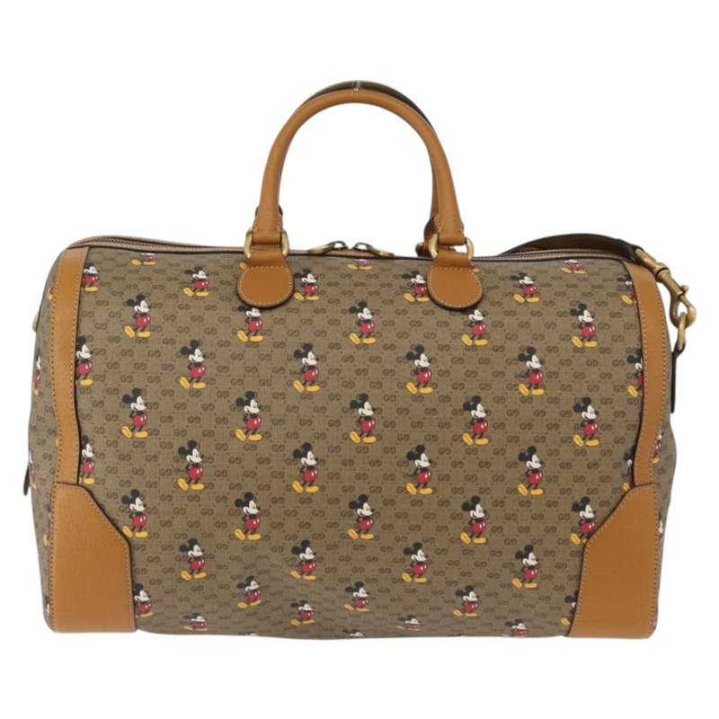 【日本直送】GUCCI Micro GG Supreme Disney Boston Bag PVC 2way Beige 547953 Auth 168297SM-1