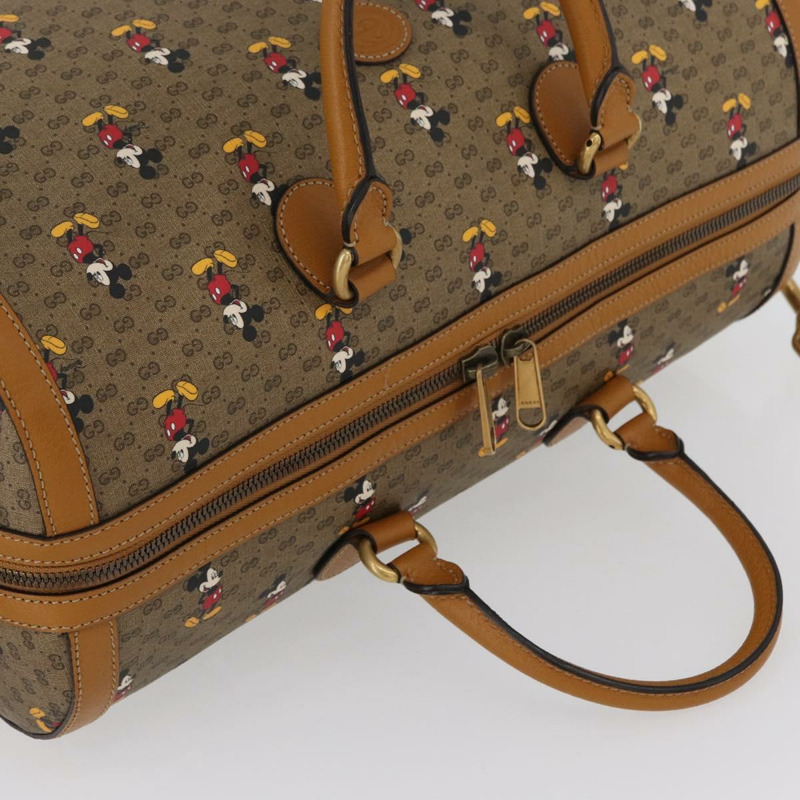【日本直送】GUCCI Micro GG Supreme Disney Boston Bag PVC 2way Beige 547953 Auth 168297SM-5