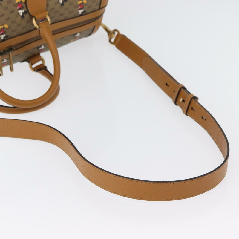 【日本直送】GUCCI Micro GG Supreme Disney Boston Bag PVC 2way Beige 547953 Auth 168297SM-7
