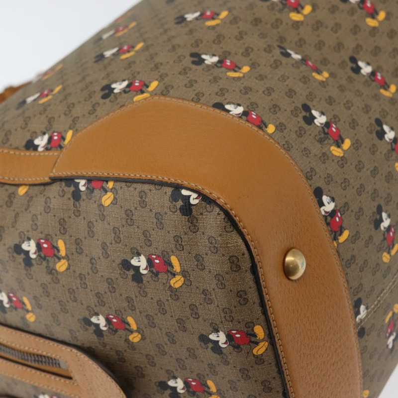 【日本直送】GUCCI Micro GG Supreme Disney Boston Bag PVC 2way Beige 547953 Auth 168297SM-17