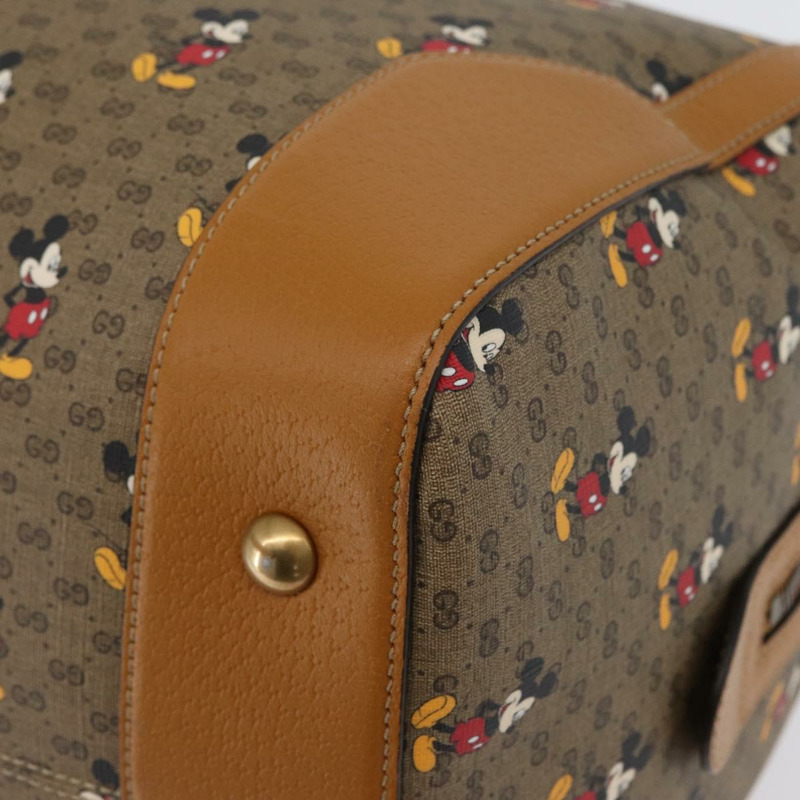 【日本直送】GUCCI Micro GG Supreme Disney Boston Bag PVC 2way Beige 547953 Auth 168297SM-18