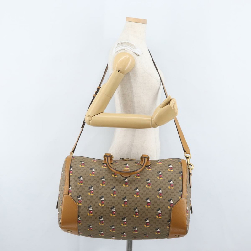 【日本直送】GUCCI Micro GG Supreme Disney Boston Bag PVC 2way Beige 547953 Auth 168297SM-31