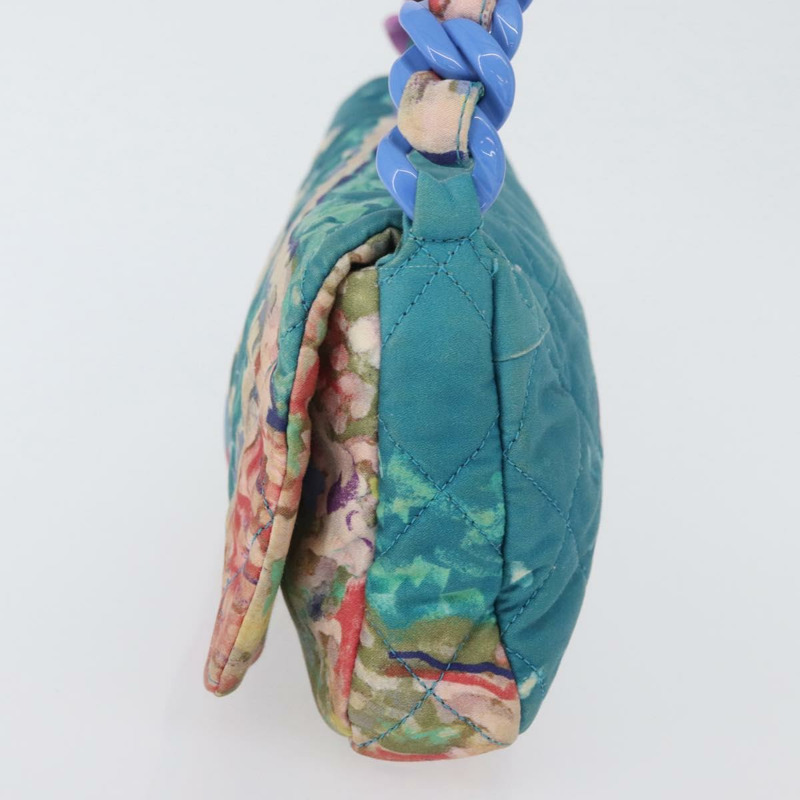 【日本直送】香奈兒塑膠鏈條絎縫帆布包，土耳其藍，CC標誌，正品編號171165SAV-2