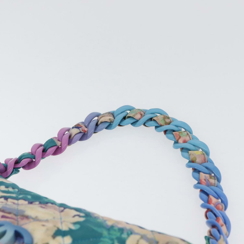 【日本直送】香奈兒塑膠鏈條絎縫帆布包，土耳其藍，CC標誌，正品編號171165SAV-13