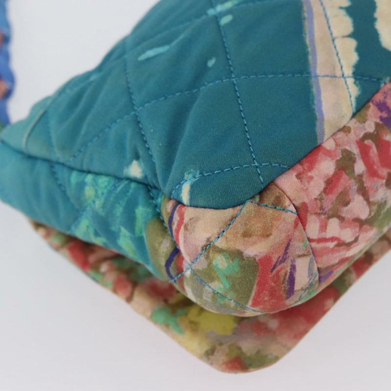 【日本直送】香奈兒塑膠鏈條絎縫帆布包，土耳其藍，CC標誌，正品編號171165SAV-16