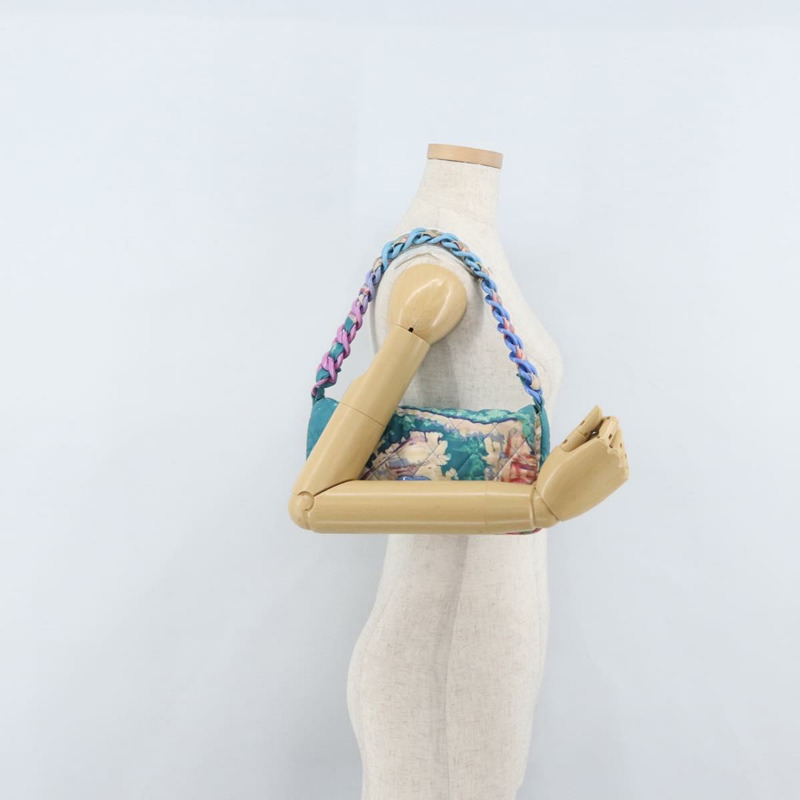 【日本直送】香奈兒塑膠鏈條絎縫帆布包，土耳其藍，CC標誌，正品編號171165SAV-26