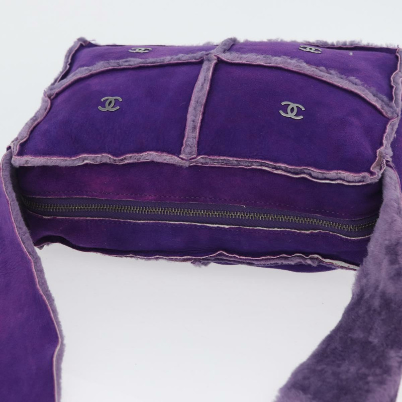 【日本直送】香奈兒 Mouton 紫色銀色 CC 單背包 Auth mr2033V-5