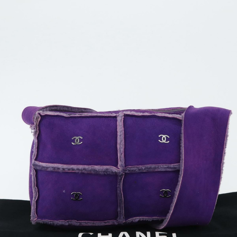 【日本直送】香奈兒 Mouton 紫色銀色 CC 單背包 Auth mr2033V-11