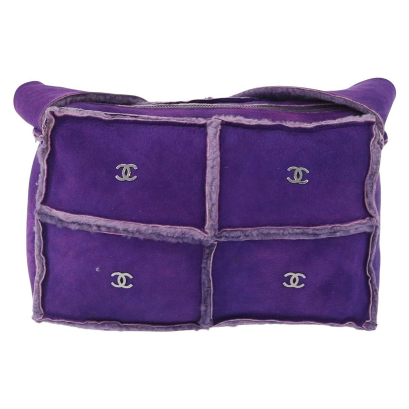 【日本直送】香奈兒 Mouton 紫色銀色 CC 單背包 Auth mr2033V-12
