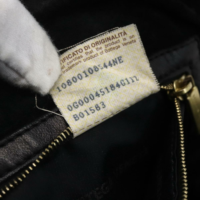 【日本直送】BOTTEGA VENETA INTRECCIATO 手提包 皮革 黑色 金色 Auth mr2087-11