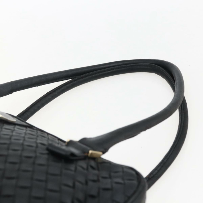 【日本直送】BOTTEGA VENETA INTRECCIATO 手提包 皮革 黑色 金色 Auth mr2087-13