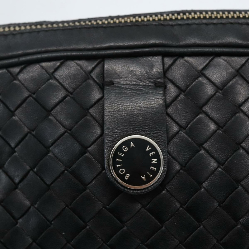 【日本直送】BOTTEGA VENETA INTRECCIATO 手提包 皮革 黑色 金色 Auth mr2087-18