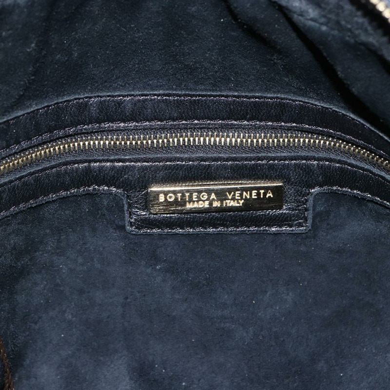 【日本直送】BOTTEGA VENETA INTRECCIATO 手提包 皮革 黑色 金色 Auth mr2087-19