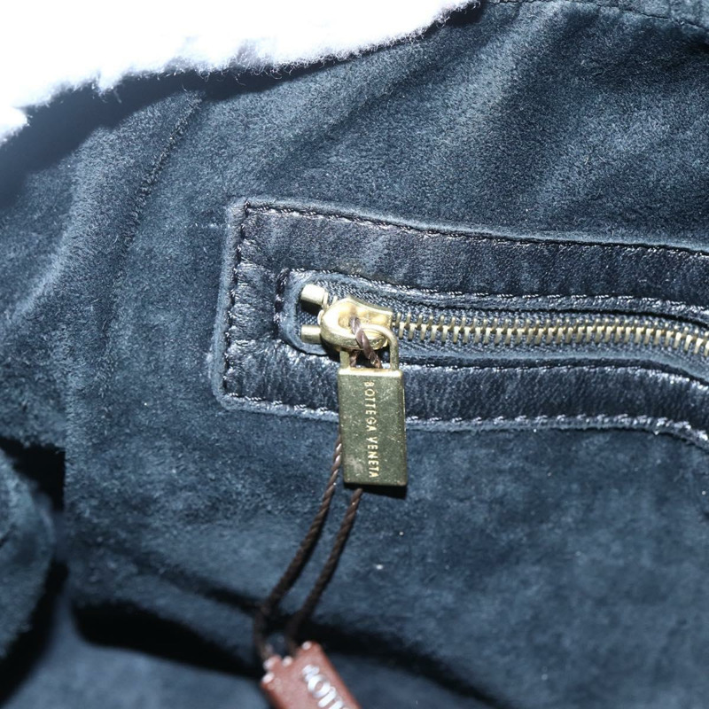 【日本直送】BOTTEGA VENETA INTRECCIATO 手提包 皮革 黑色 金色 Auth mr2087-22