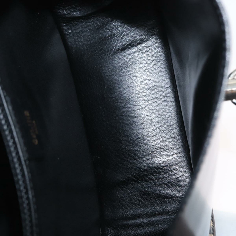 【日本直送】CELINE 黑色銀色皮革肩背包 Auth mr2059V-9