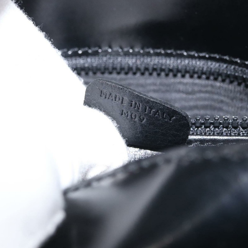 【日本直送】CELINE 黑色銀色皮革肩背包 Auth mr2059V-10