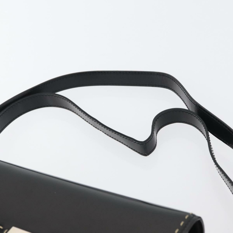 【日本直送】CELINE 黑色銀色皮革肩背包 Auth mr2059V-13