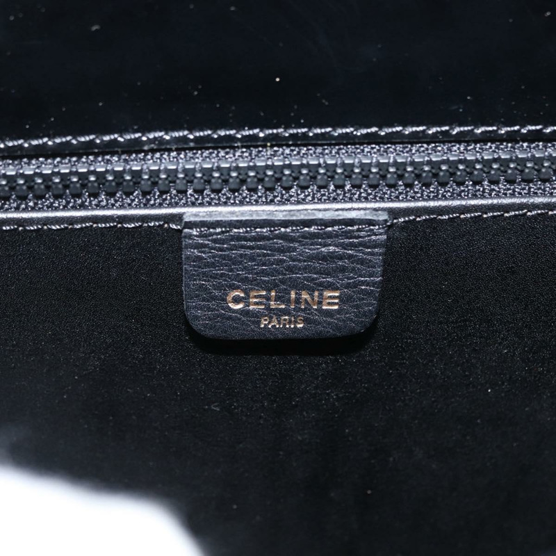 【日本直送】CELINE 黑色銀色皮革肩背包 Auth mr2059V-18