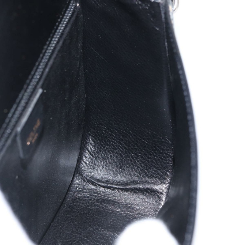 【日本直送】CELINE 黑色銀色皮革肩背包 Auth mr2059V-19
