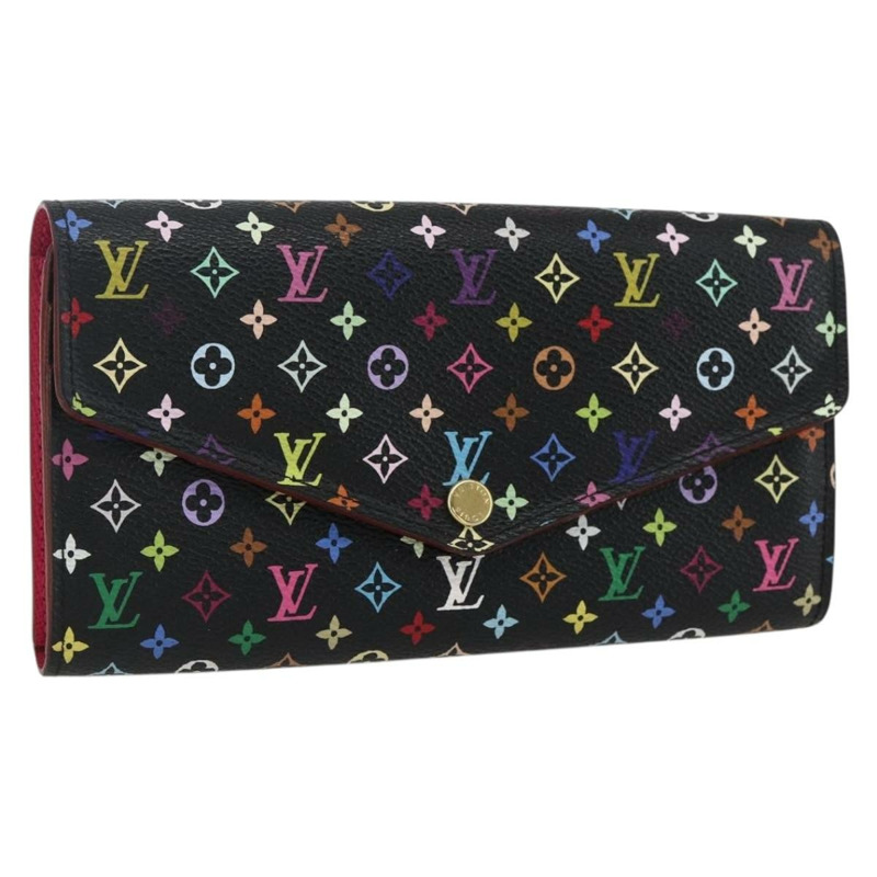 【日本直送】路易威登 (LOUIS VUITTON) 多色 Portefeiulle Sarah 皮夾 黑色 M60668 LV 正品 165955V-0