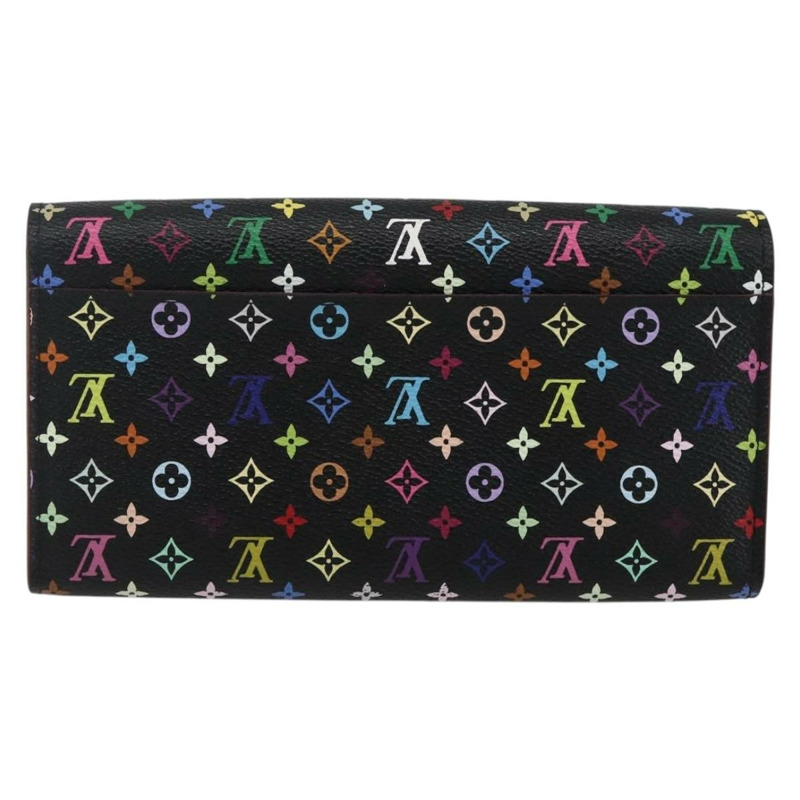 【日本直送】路易威登 (LOUIS VUITTON) 多色 Portefeiulle Sarah 皮夾 黑色 M60668 LV 正品 165955V-1