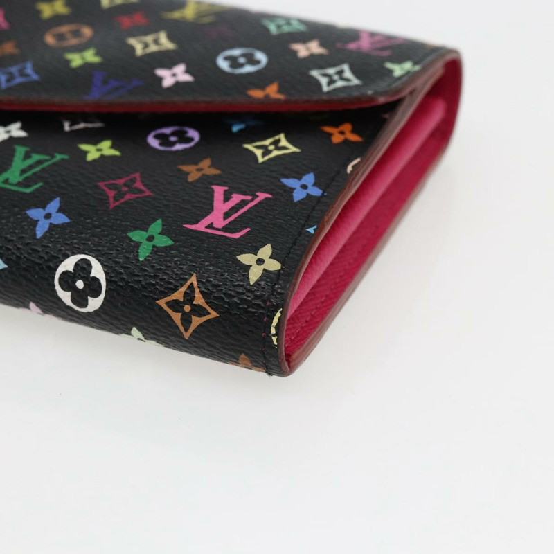 【日本直送】路易威登 (LOUIS VUITTON) 多色 Portefeiulle Sarah 皮夾 黑色 M60668 LV 正品 165955V-6