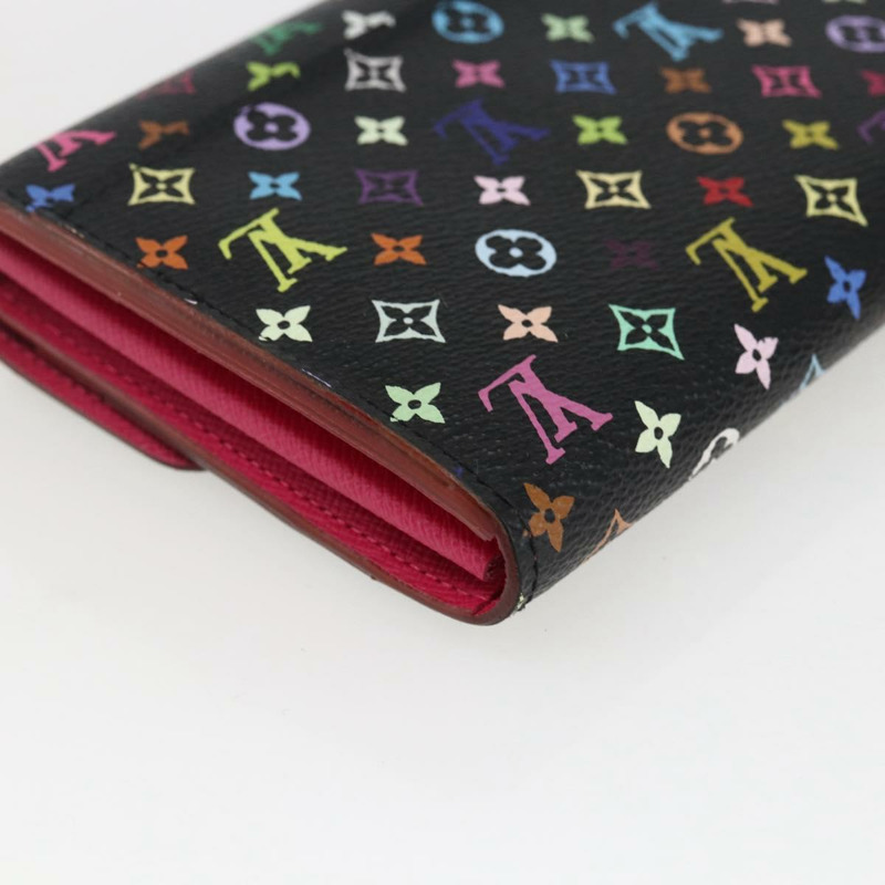 【日本直送】路易威登 (LOUIS VUITTON) 多色 Portefeiulle Sarah 皮夾 黑色 M60668 LV 正品 165955V-15